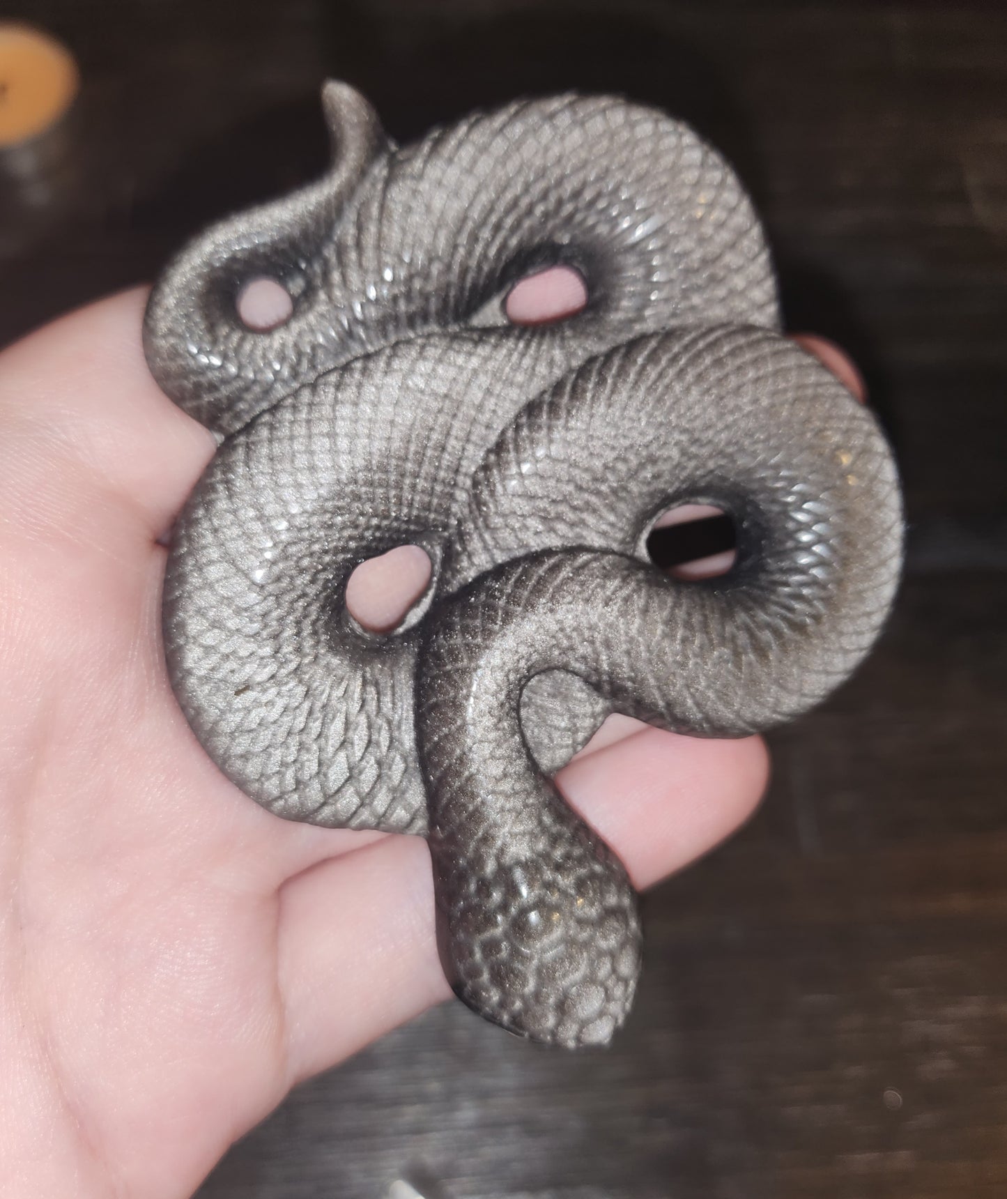 Silver Sheen Obsidian Snake