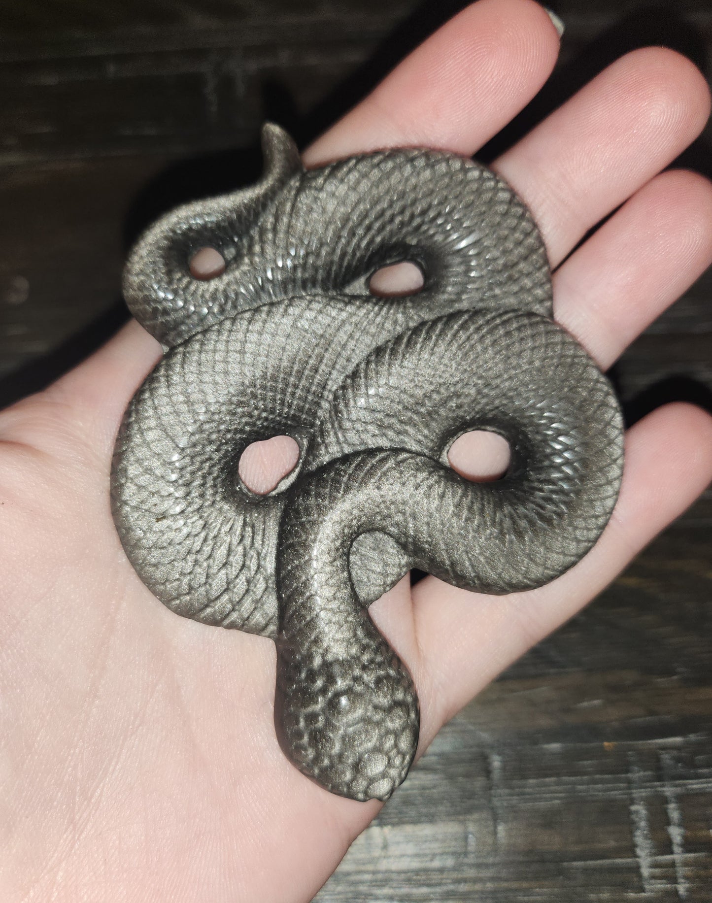 Silver Sheen Obsidian Snake