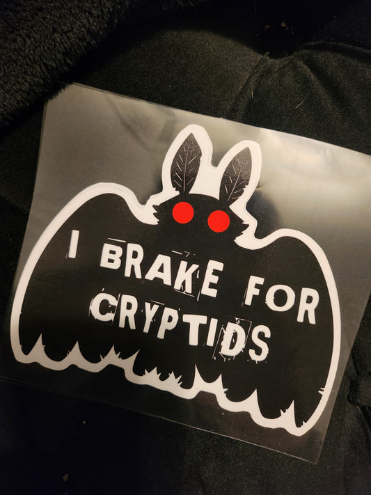 'I brake for Cryptids' decal